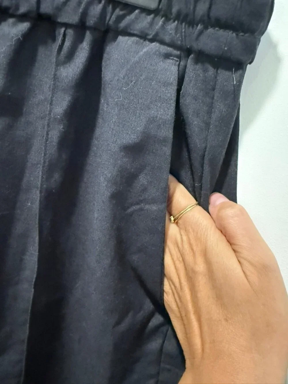 H&M Black Linen Blend Wide Leg Pants Size M
